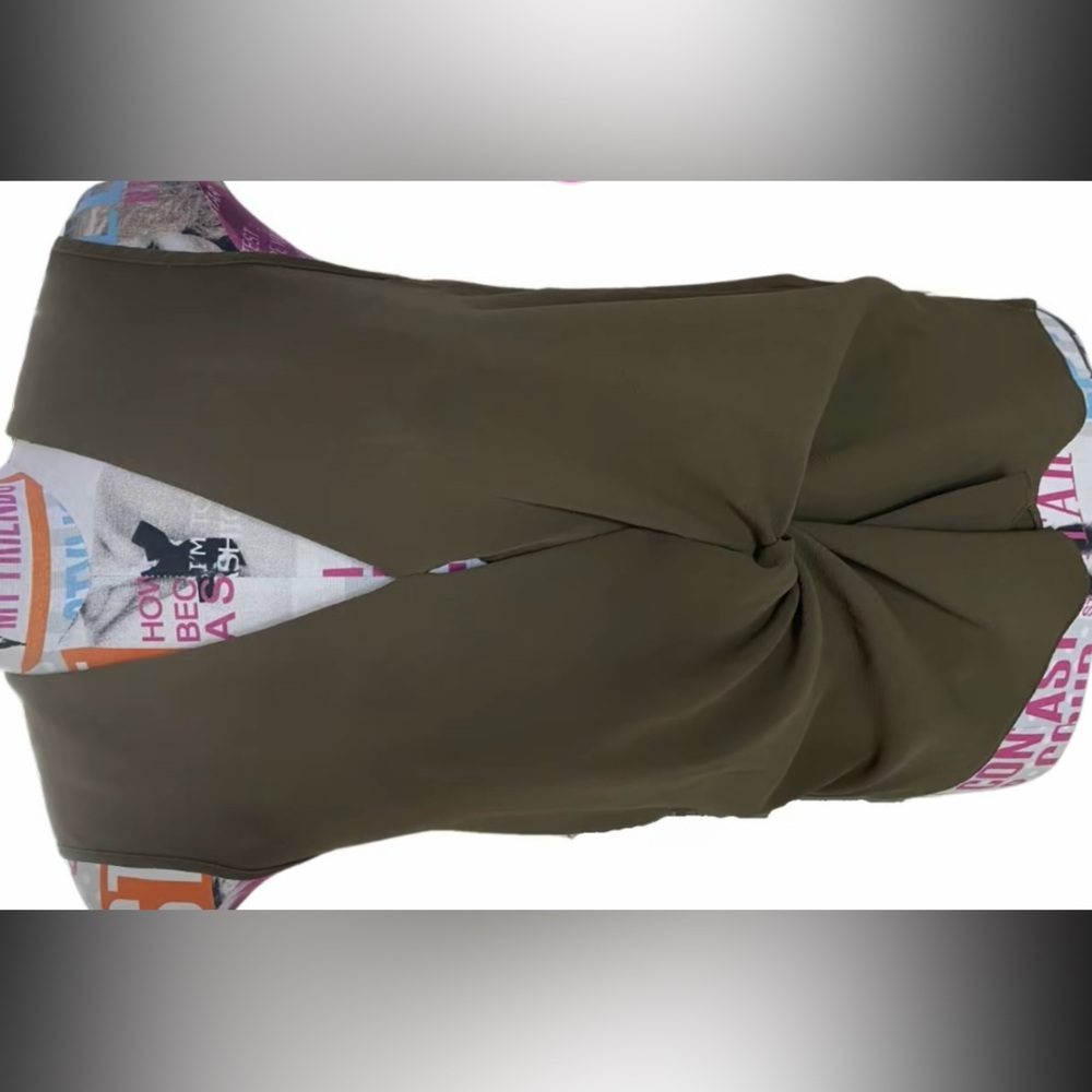 Topshop Olive Green Twist Top